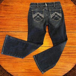 Ariat R.E.A.L. Mid Rise Stretch Entwined Boot-Cut Jean - size 31R
